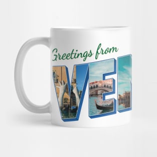 Vintage style Greetings from Venice in Italy retro souvenir Mug